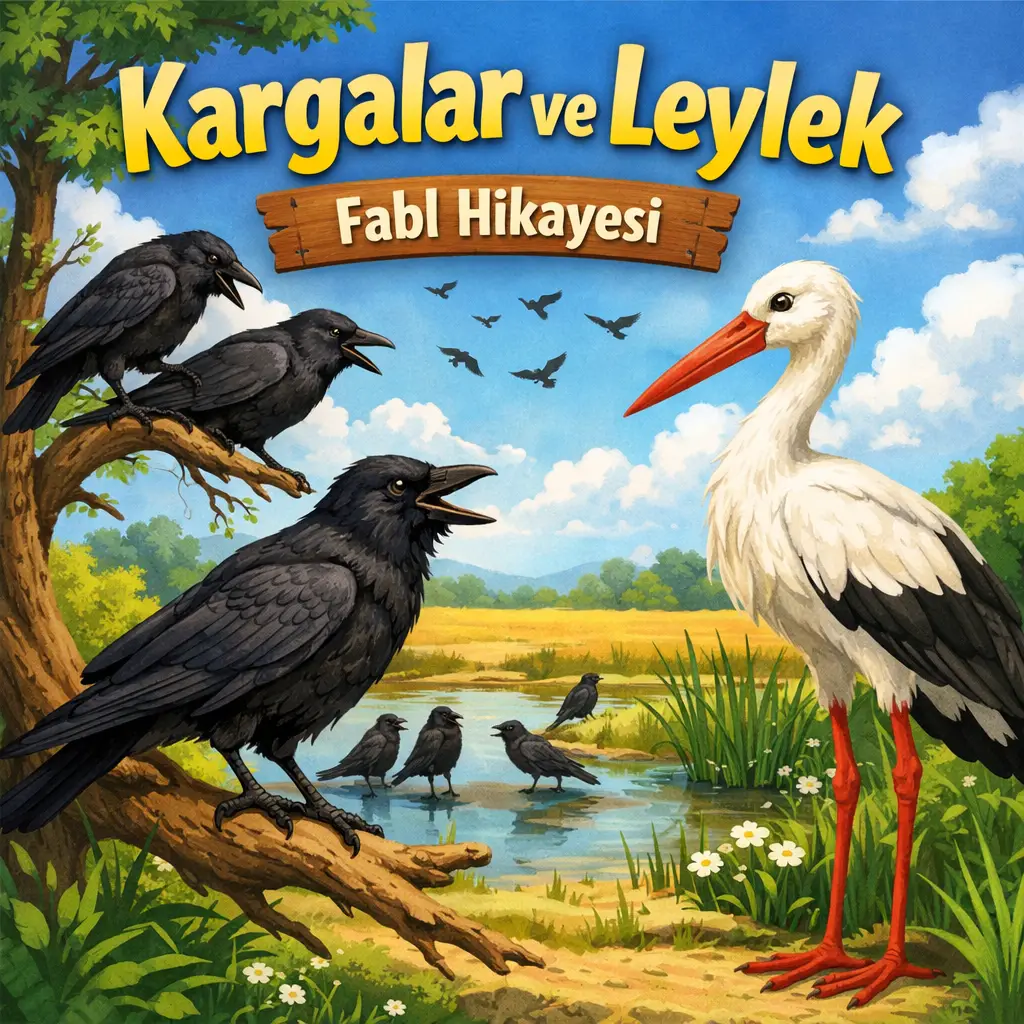 Kargalar ve Leylek Fabl Hikayesi